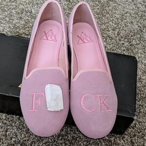 YRU Pastel Pink F*CK flats